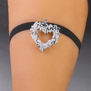 European and American Hot-selling Love Leg Chain Women's Sexy High-end Simple Rhinestone Leg Chain Leg Accessories bodychain