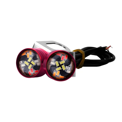 Car, Motorcycle, Electric Vehicle, Eagle License plate lamp - colorful-mirror-light-flash-red-shell-2-piecesset