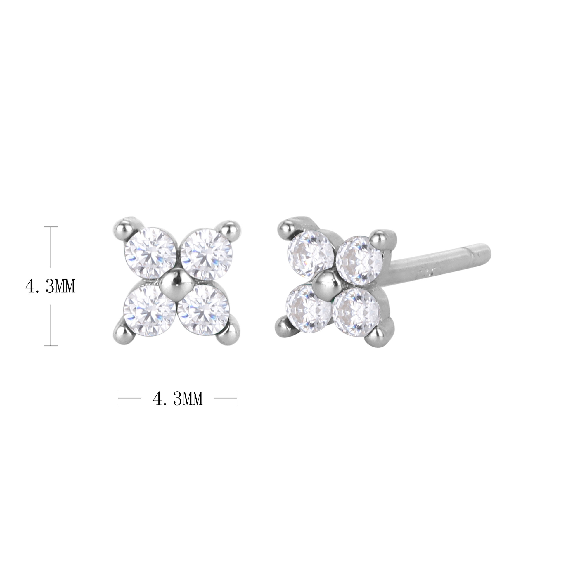 925 Silver Plating White-White