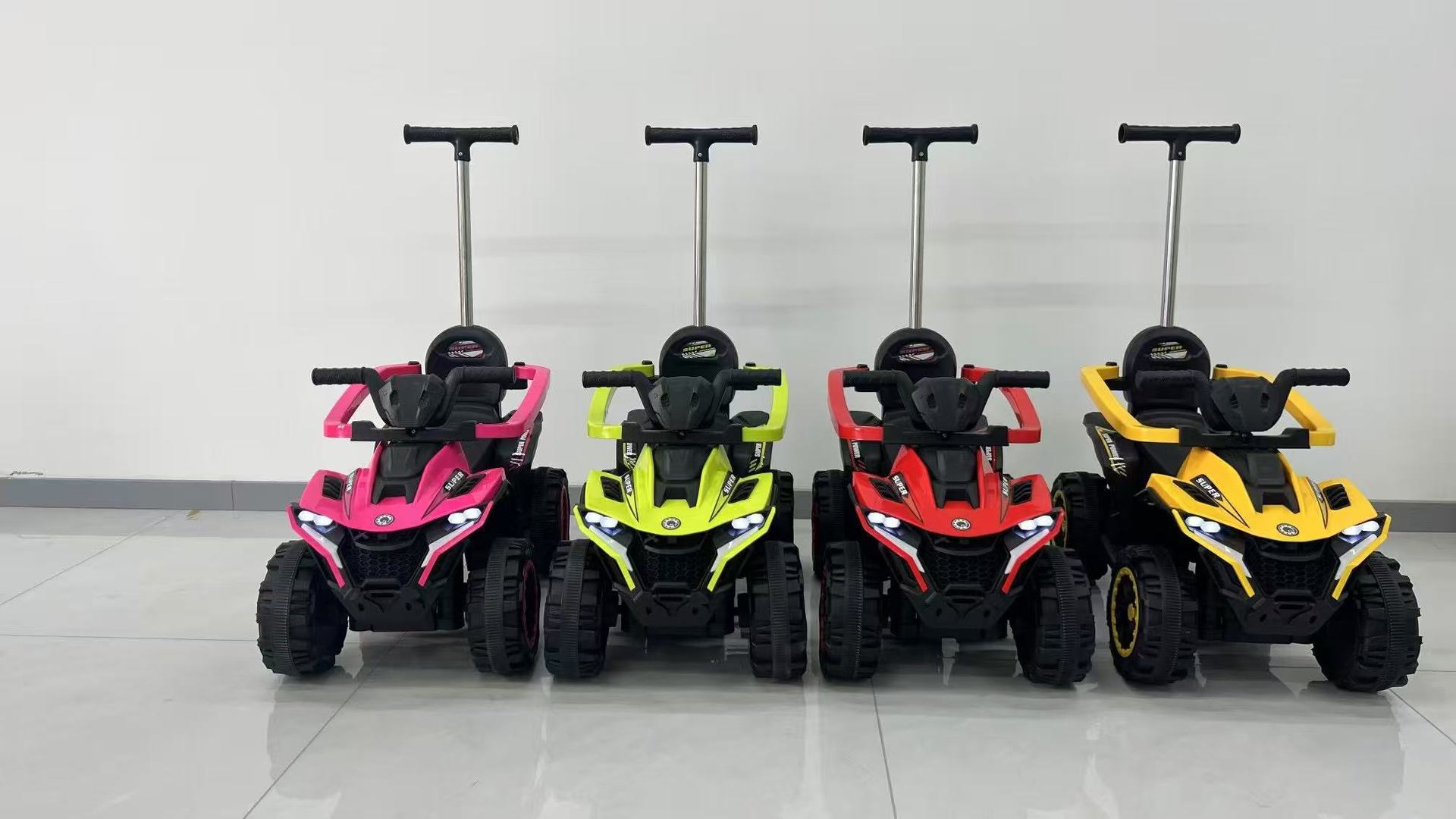 Trolley de niños, patineta infantil empujada con mano, coche de niños con empuje, baranda de protección, exportación de juguetes para niños