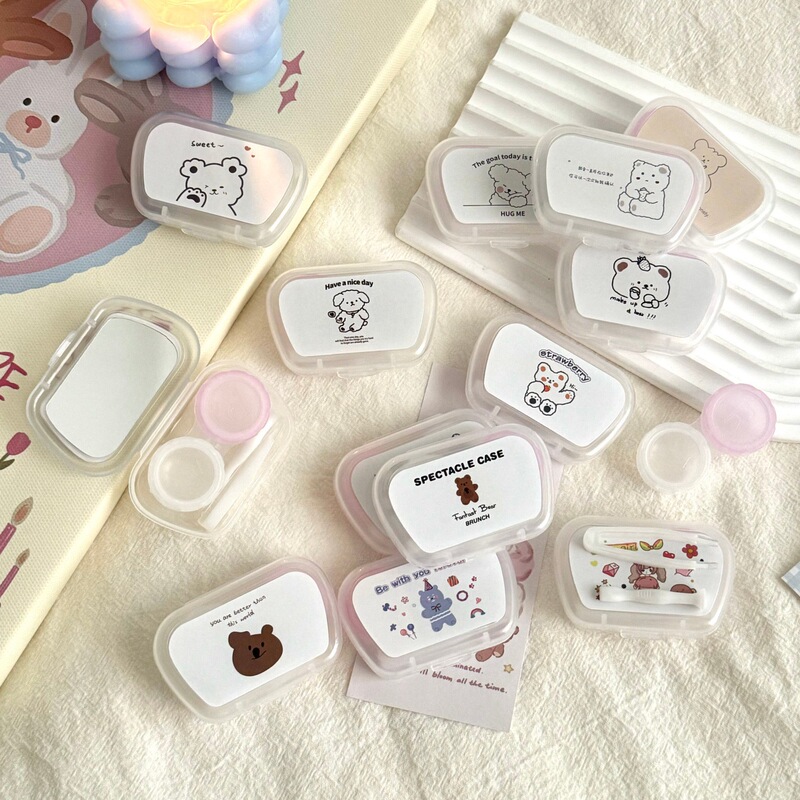 Cute Portable Contact Lens Case with Mirror, Contact Lens Companion Box, Care Box/Kj288 Simple Box Cute Portable Contact Lens Case with Mirror, Contact Lens Companion Box, Care Box/Kj288 Simple Box