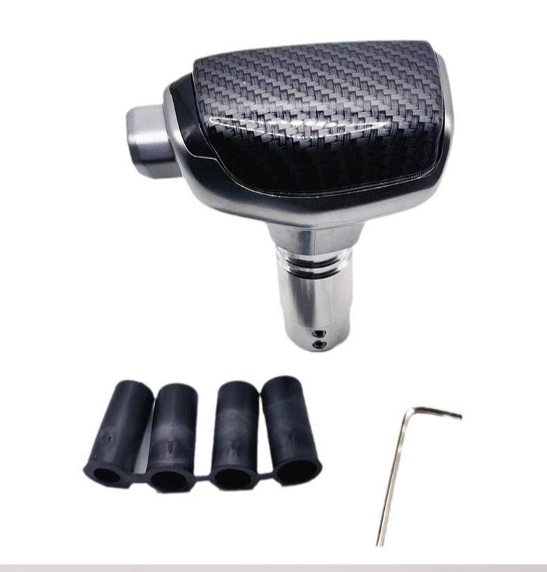 Cross-border yacht-style gear shift knob, button-type cabin accessory, carbon/wood grain universal gear shift knob