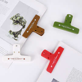 塑T型磁铁夹 食品袋磁性塑料夹冰箱磁铁夹 办公用品夹子