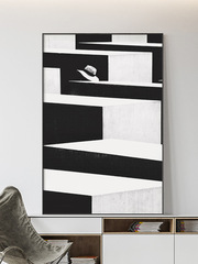 現代輕奢玄關裝飾畫月球壁畫攝影客廳沙發大落地畫巨幅掛畫