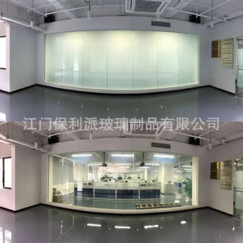 工厂智能调光 雾化通电玻璃 smart film 出口国外酒店工程调