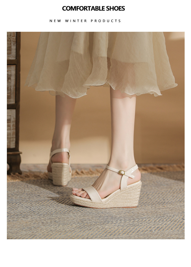 Sandal cao gót nữ hở mũi đế xuồng gót 9 cm — màu trắng ngà chi tiết 18