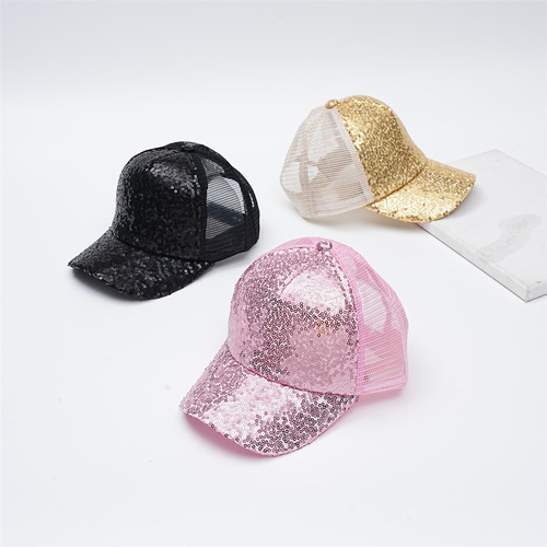 New Korean Sparkling Cap Spring Summer Sunshade Net Hat Fashion Sun Hat Parent-Child Duckbill Hat