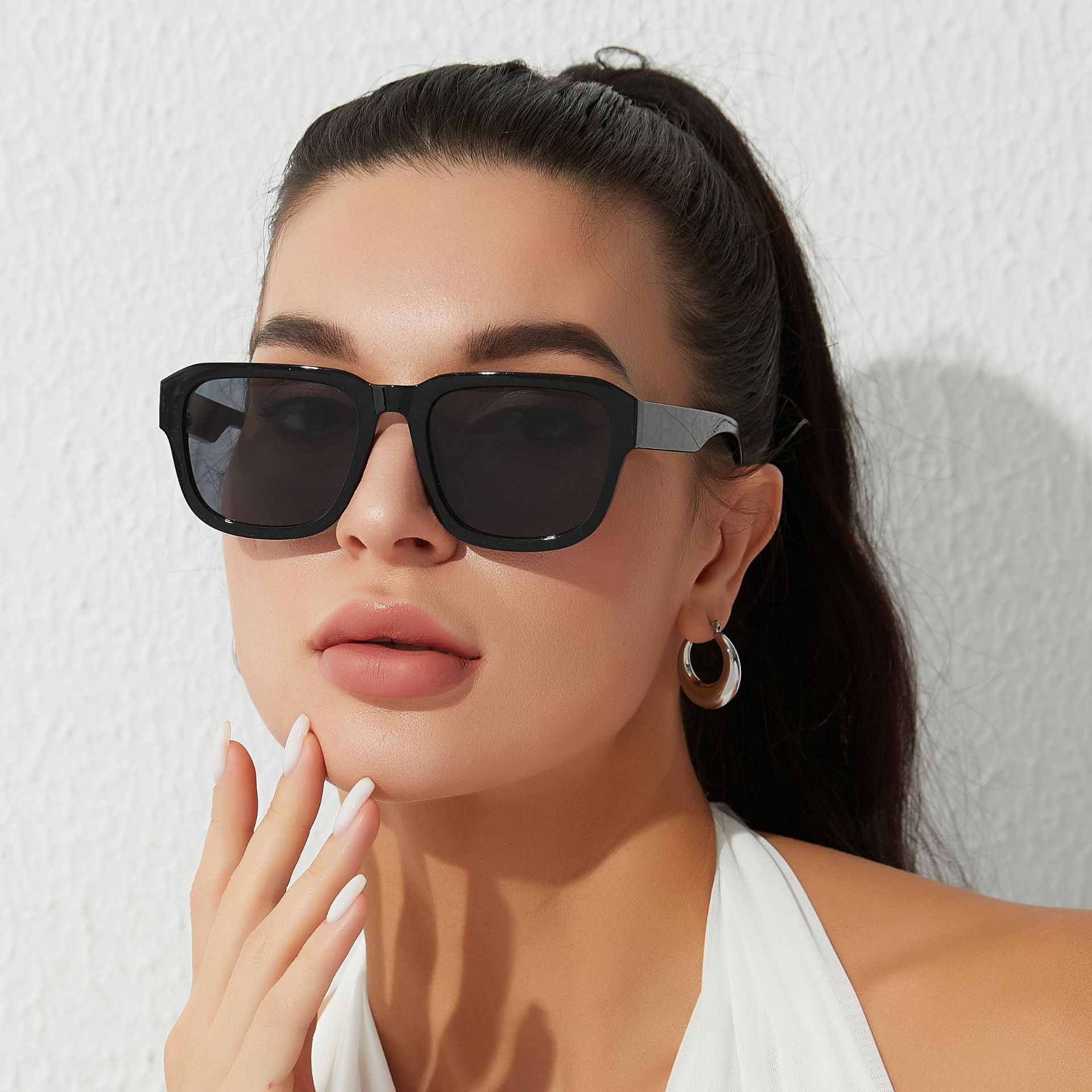 2022 gafas de sol de marco redondo personalidad europea y americana tendencia gafas de sol lente PC puede caer bola nuevas gafas de sol