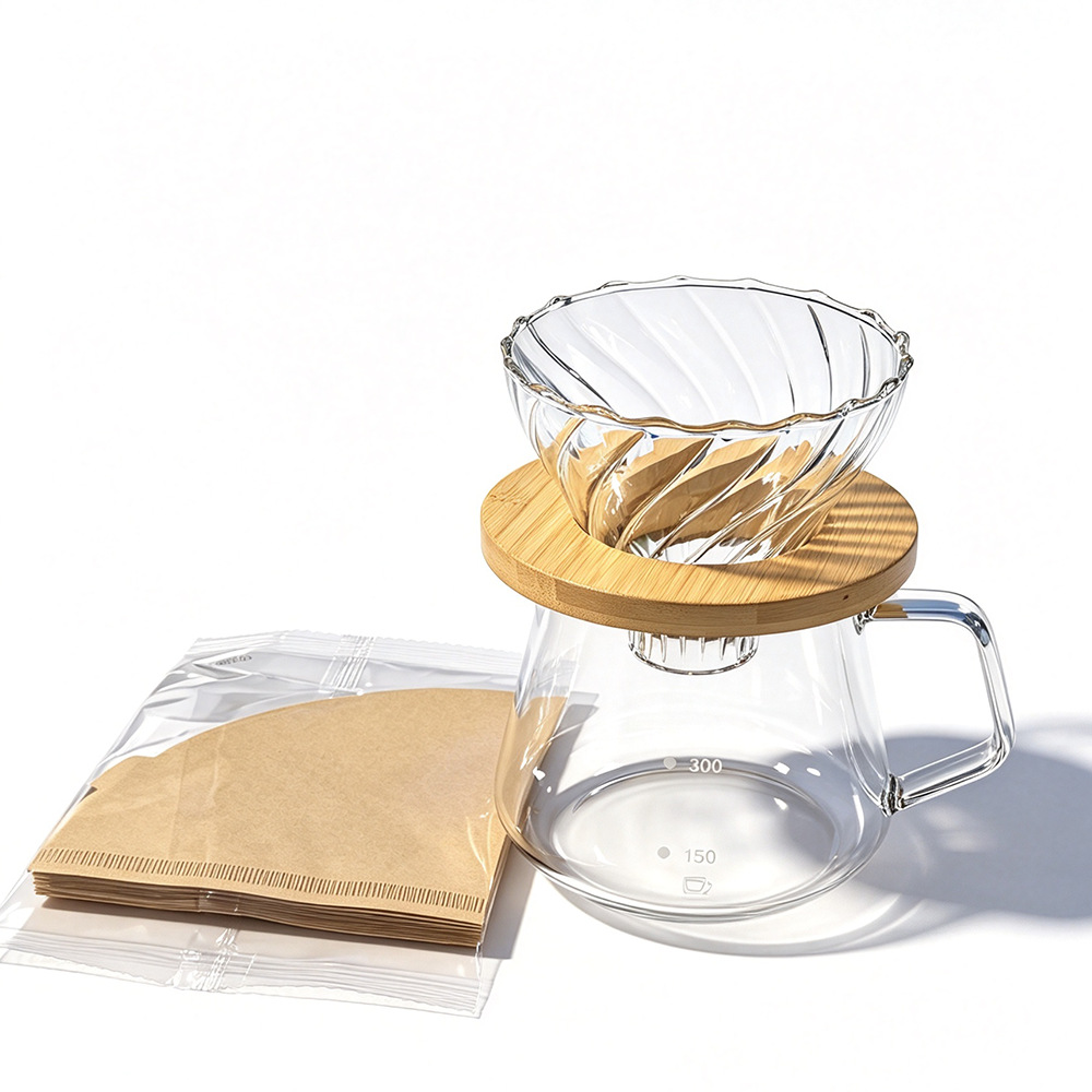 Juego de Cafetera de Goteo Manual con Taza Inteligente y Filtro para Café