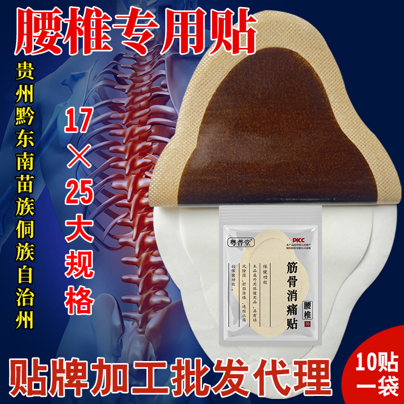 17*25cm Lumbar Area Plaster Patch Manufacturer Wholesale Large Size Lumbar Disc Black Plaster Patch