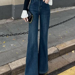 梨形身材不贴腿微喇牛仔裤女2025春季新款高腰弹力显瘦马蹄喇叭裤