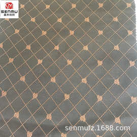 新款菱形大格子弹力提花面料 锦涤几何提花色织布 欧美连衣裙布料