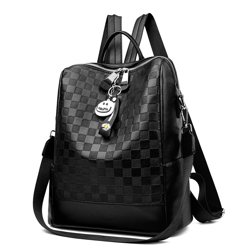 Urban minimalist new women's texture splicing personalized casual fashion versatile anti-theft backpack handbag_voghion.com