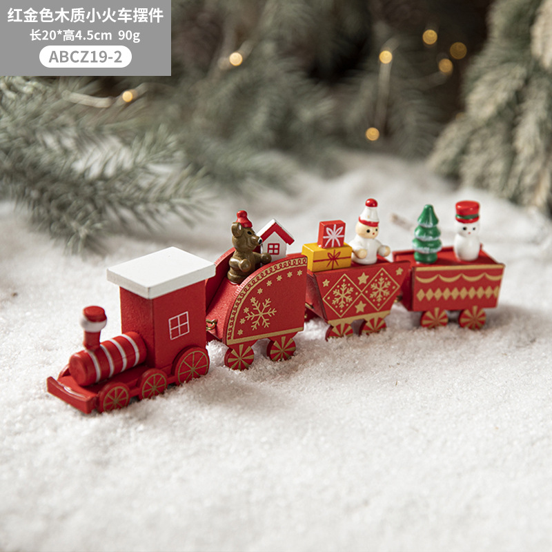 Hong Kong Heng regalo de Navidad de madera pintado tren decoración joyería creativa decoración vacaciones diseño