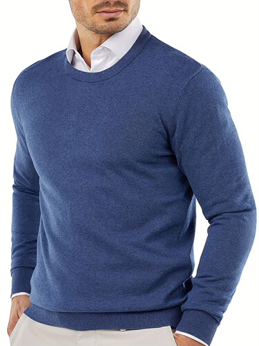 New Arrival Autumn/Winter Men's Round Neck Hooded Sweater Knit Top Pure Color Fashion Casual Men's Base Knit Shirt