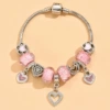 9#ycb465 pink beads love pendant