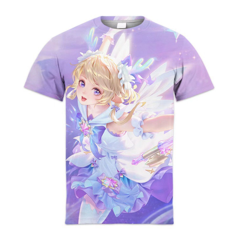 Camiseta de manga corta con estampado digital bidimensional de verano 3d verano para adolescentes y niños juego de gloria para hombres