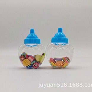 Baby full moon hundred days old creative European-style peach heart candy box transparent bottle candy box factory direct baby