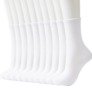 Cross-border high rubber leg socks 6 pairs of 12 pairs of solid color for men and women sports running loose plus size European size