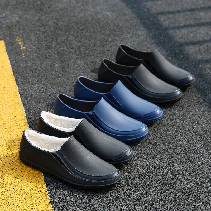 Водонепроницаемая обувь, мужские короткие дождевые сапоги, мужская обувь для воды, рабочая обувь с низким берцем, водонепроницаемая, нескользящая, износостойкая, кухонная резиновая обувь, прочная.