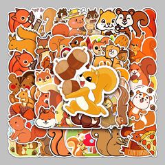 50 animal stickers of squirrels, luggage stickers, waterproof doodle stickers, skateboard computer and tablet cartoon decorative stickers