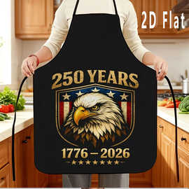 新品美国独立日250周年纪念围裙图案定制老鹰国旗图案厨房围裙