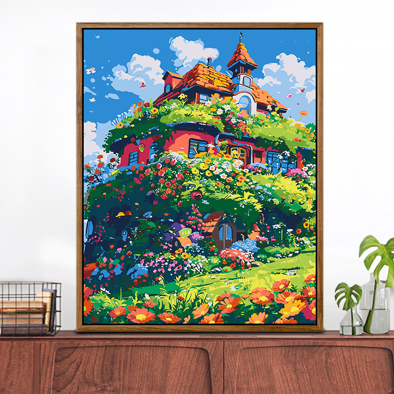 クロスボーダー diy デジタル油絵アマゾン AliExpress 卸売着色風景花絵画リビングルームの装飾絵画|undefined