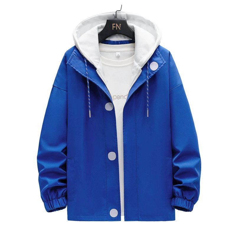 2024 весна и осень пара поддельные два пальто с капюшоном