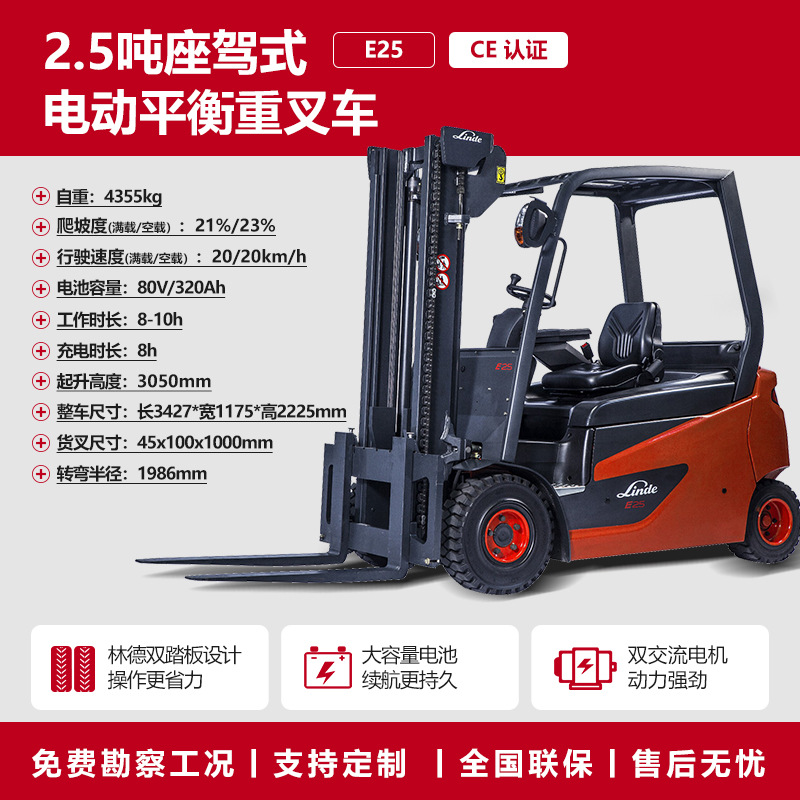 [Depósito] Linde 1.6 - 3.5 toneladas de carga elevadora de balance de batería E16C