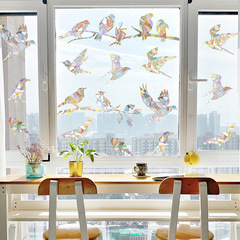 旅康亞馬遜樹枝小鳥跨境窗戶3D鐳射炫彩貼紙玻璃電防撞窗戶警示貼