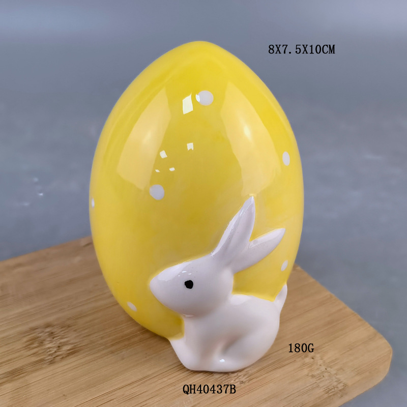Huevo de Pascua de cerámica artesanía huevo de Pascua pequeñas decoraciones lámpara LED huevo
