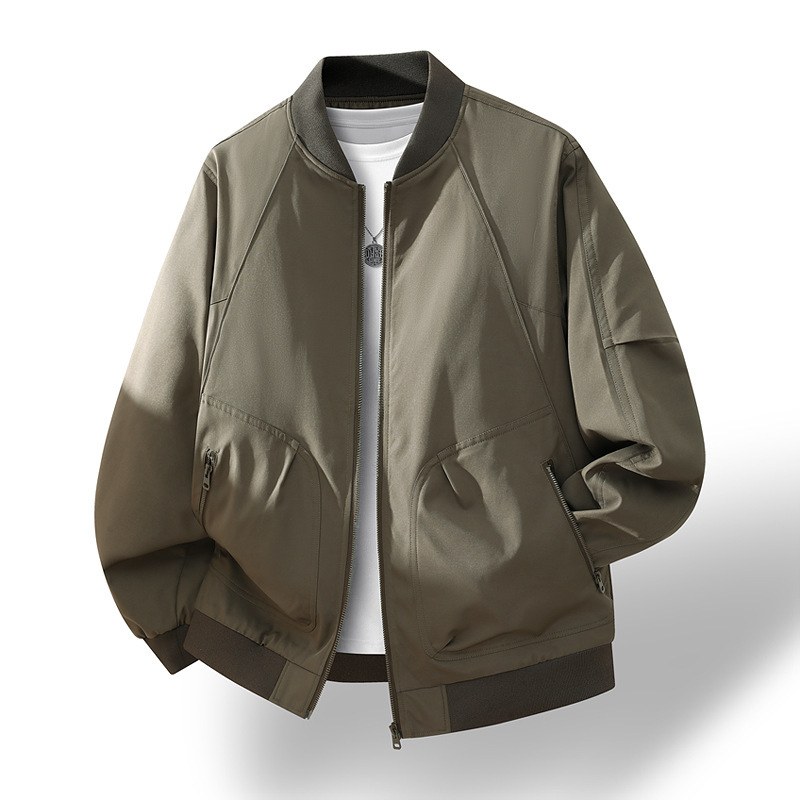 Cross-Border Popular Solid Color Oversized Baseball Collar Pilot Crew Neck Jacket for Young Men, Spring and Autumn Casual Versatile Top Cross-Border Popular Solid Color Oversized Baseball Collar Pilot Crew Neck Jacket for Young Men, Spring and Autumn Casual Versatile Top