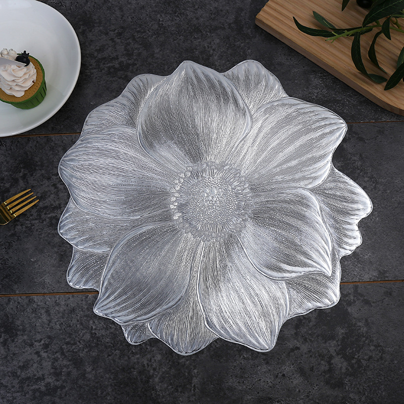 Cojín de PVC creativo transfronterizo de loto ins ins viento a prueba de calor impermeable a prueba de aceite lavable cojín de aislamiento térmico cojín de mesa de restaurante hotel