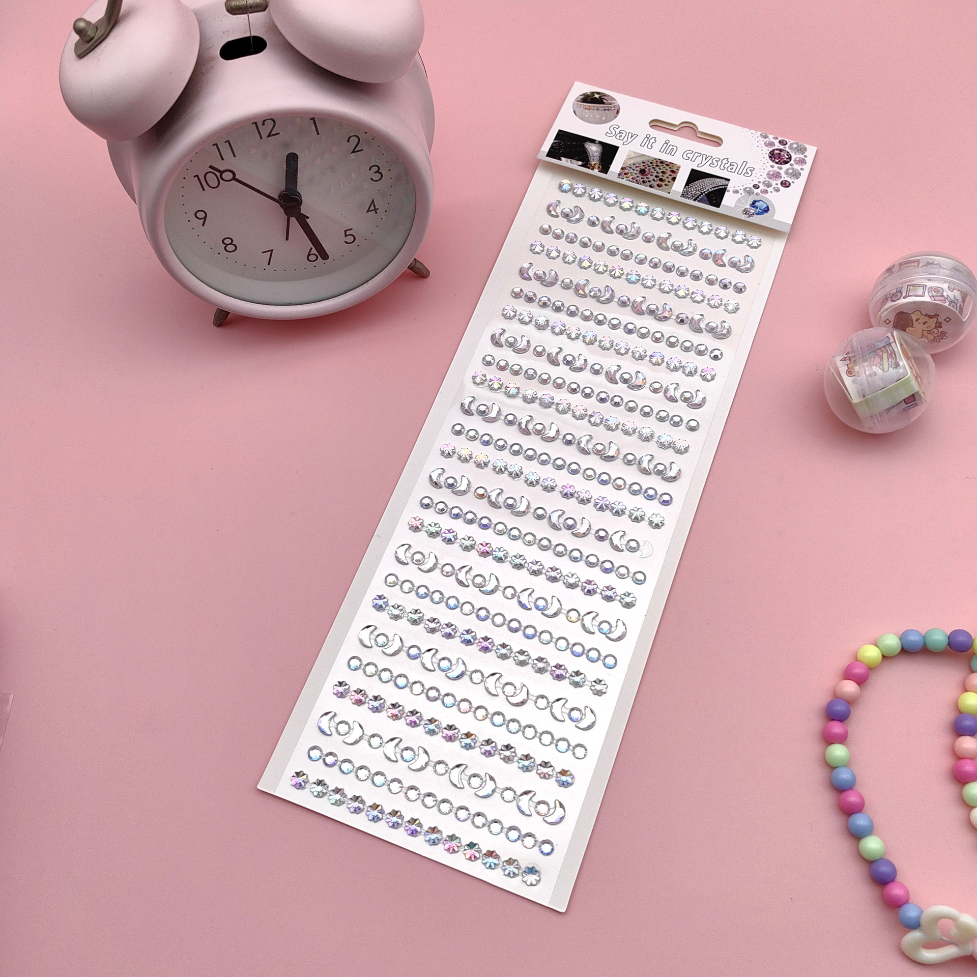 Coloridas pegatinas de flores de hielo para niños gema de diamantes de color AB pegatinas de cristal acrílico de juguete princesa pequeñas pegatinas al por mayor