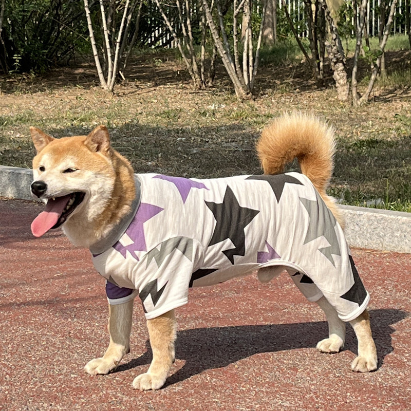 Pet dog clothes medium and large dog golden retriever Samo Labrador border animal four-legged clothes Shiba Inu Teddy jumpsuit