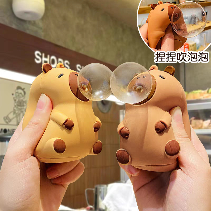 カピバラバブルピンチ減圧おもちゃかわいいルビーバブルペンダントキーホルダープッシュギフト|undefined