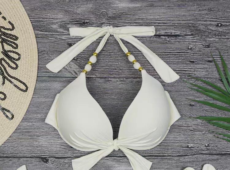 Triangle Cup Bra Cup Women's Gender Women's Ditsy Floral Solid Color Bow Knot 2 Pieces Set Bikinis Swimwear
