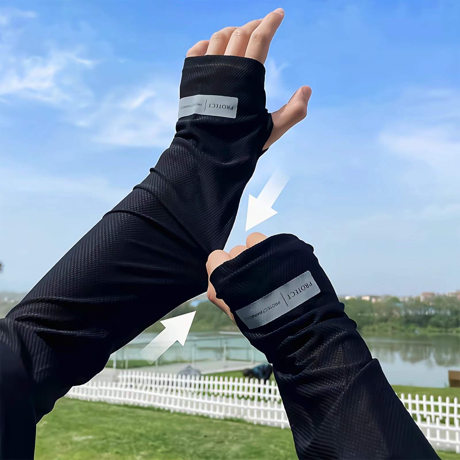 防曬袖套寬鬆大碼冰袖夏開車防紫外線冰絲手袖套護手臂手套男女