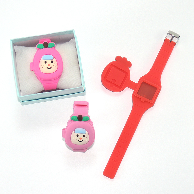 Apple, electronic children's cartoon solid color watch, internet celebrity, with LED display 4