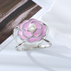 Korean spring personality natural simple three -ring silk scarf buckle creative versatile diamond chest flower dual -use scarf buckle brooches