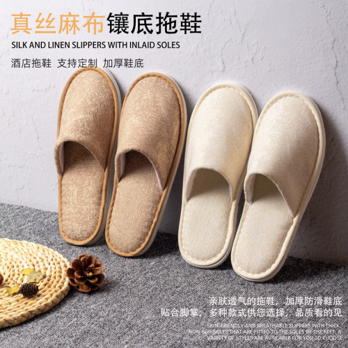 Five-star hotels, B&Bs, beauty salons, cotton and linen disposable slippers, non-slip linen, for guests, wholesale