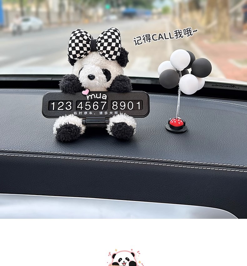 Car Temporary Parking Plate New Car Mobile Phone Number Plate Cartoon Cute Creative Car Accessories