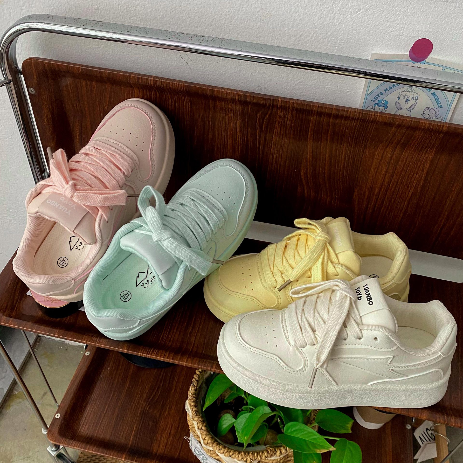 韩版多巴胺厚底面包鞋女鞋2025秋冬季款圆头学生板鞋N2301/M2301M