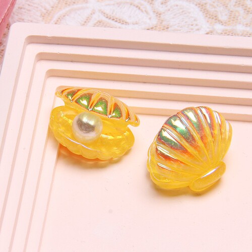 Resin simulation colored three-dimensional pearl shell small accessories DIY pearl gloss accessories shoe buckle bracelet decoration accessories