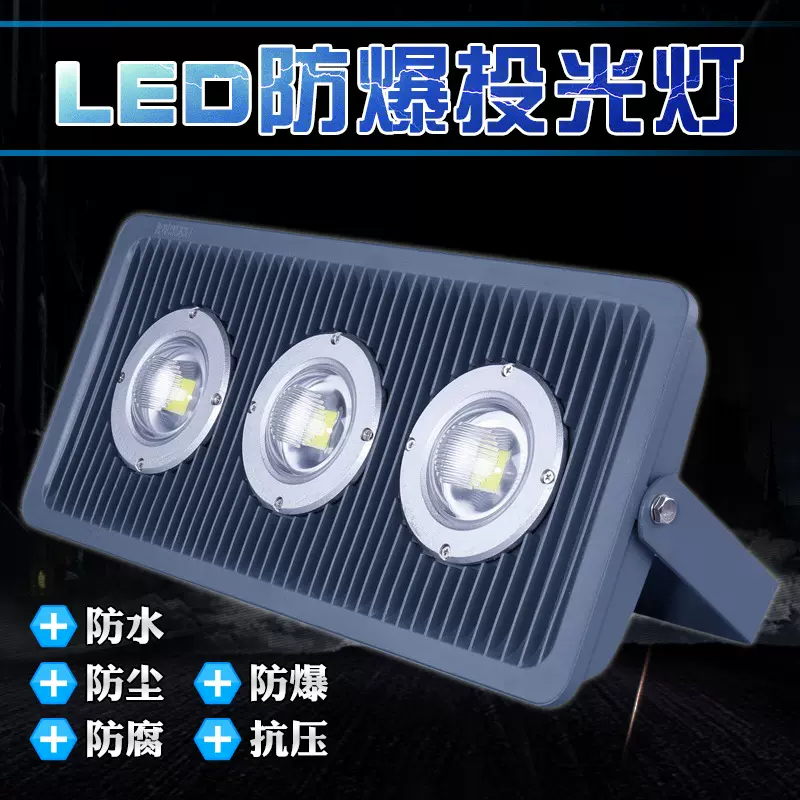 隧道灯led防爆灯仓库厂房灯100W200w加油站船用24V 36V防爆投光灯