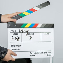 亞克力電影拍板 場記板打板 彩色場記板英文拍照道具標記板可定制