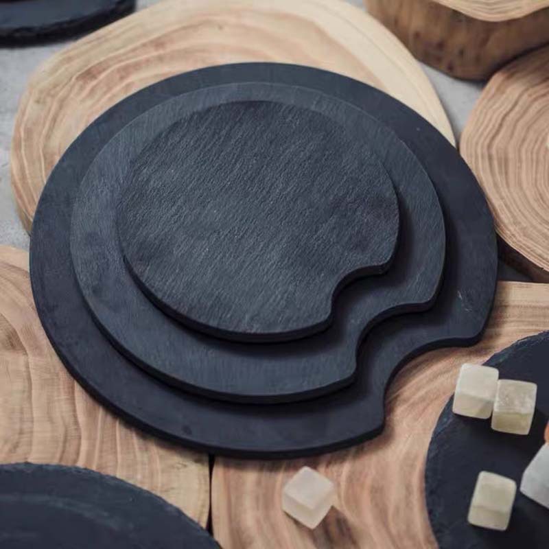 Estilo japonés dormir hoja nórdico pizarra piedra bandeja lavabo almacenamiento aromaterapia agua decoración almacenamiento pantalla candelabro placa tiro