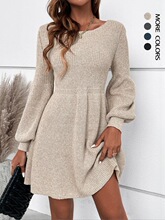 F 15271 Elegant High Waist Sweater Dress ����ë������ȹ