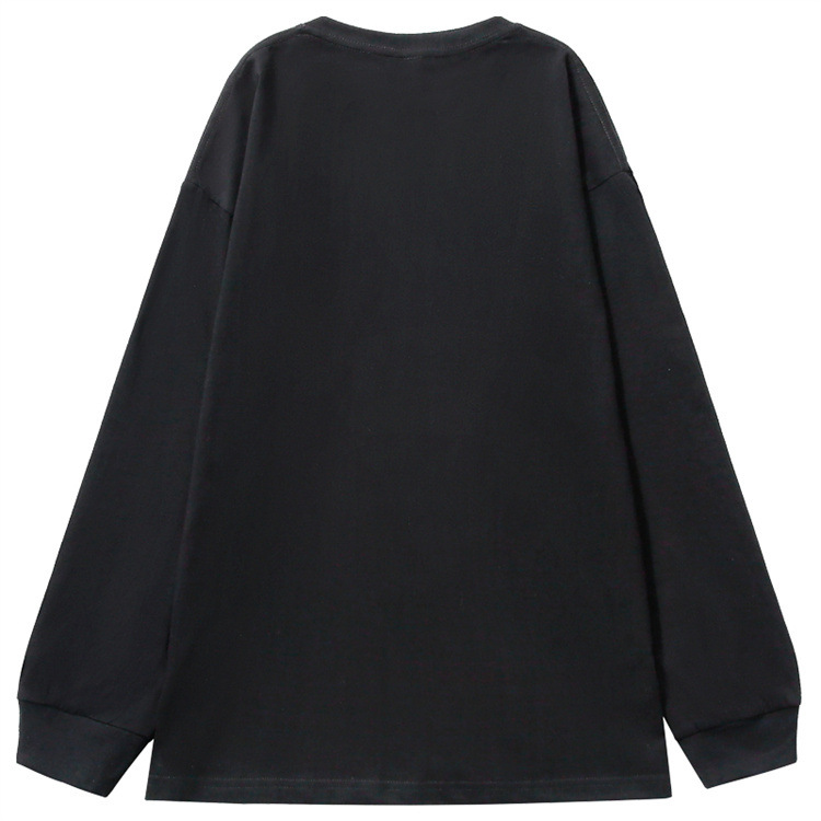 Thread Cuff Cotton T Shirt Women Knitted Loose Long Sleeved Top