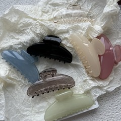 韓国版夏のPC高級感シンプルな半円プラスチックヘアピンファッション後頭部個性的なカチューシャ